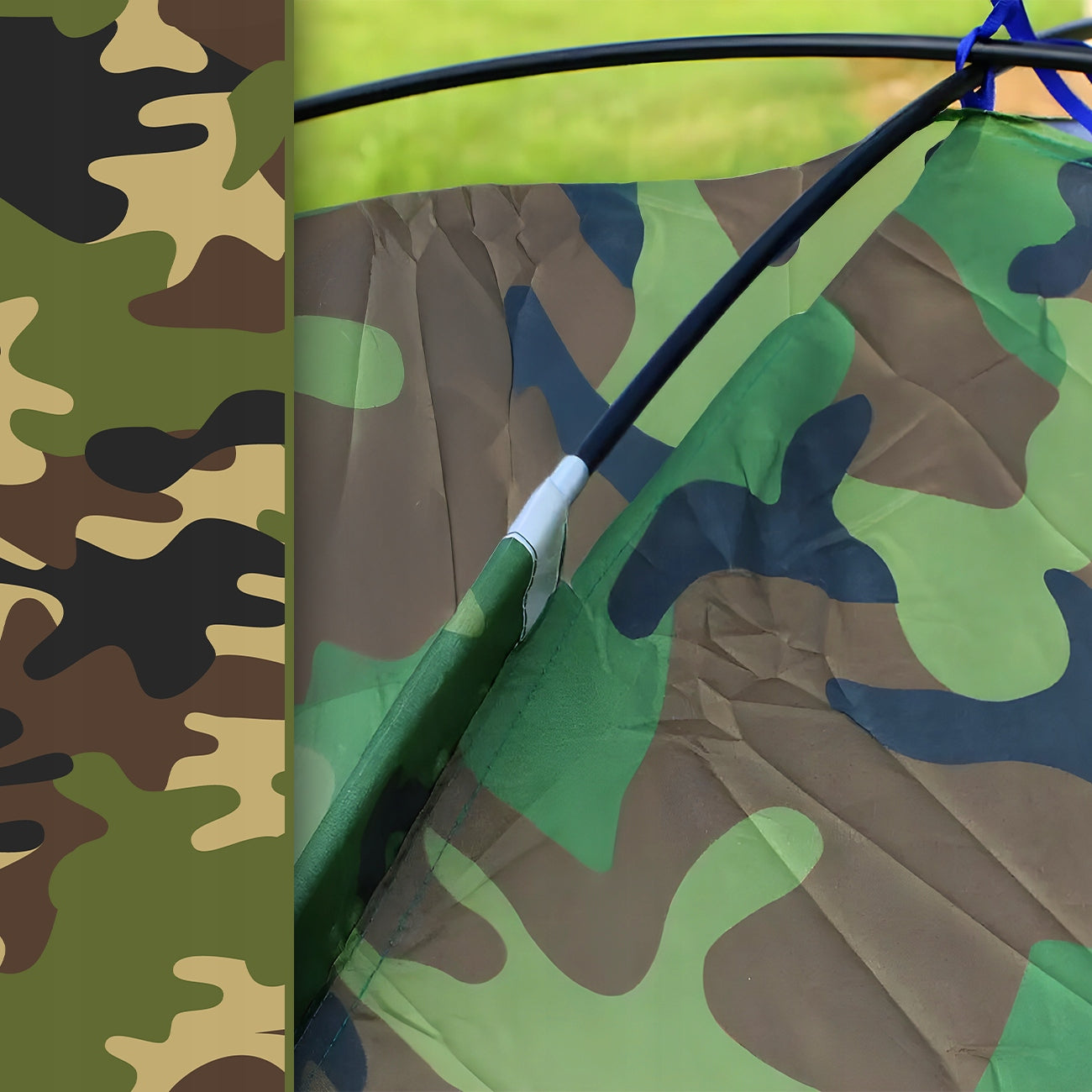 TOURIST TENT CAMO 4-PERSON CAMPING WITH MOSQUITO NET WINDOW 200 x 200CM Manufacturer code NAMIOT TURYSTYCZNY NA KEMPING WYJAZD NA RYBY