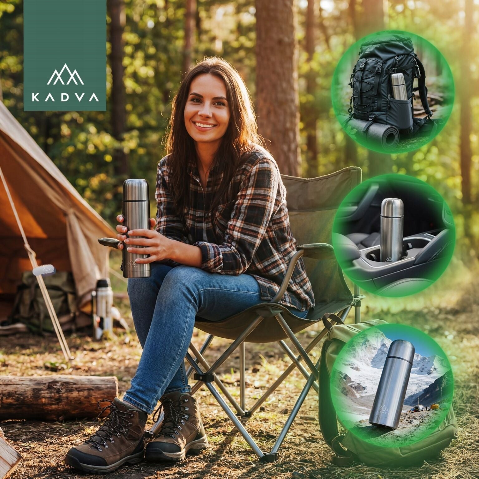 TOURIST THERMOS FOR COFFEE KADVA VULCAN 1l THERMAL FOR TEA STEEL Manufacturer code KDV-CG-B4C002-BK