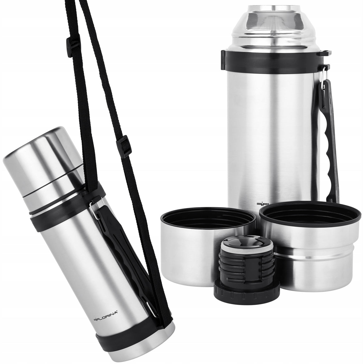 TOURIST THERMOS Stainless Steel Thermal Mug Large Fields 1L 1000ml 2 CUPS Manufacturer code 5T5007