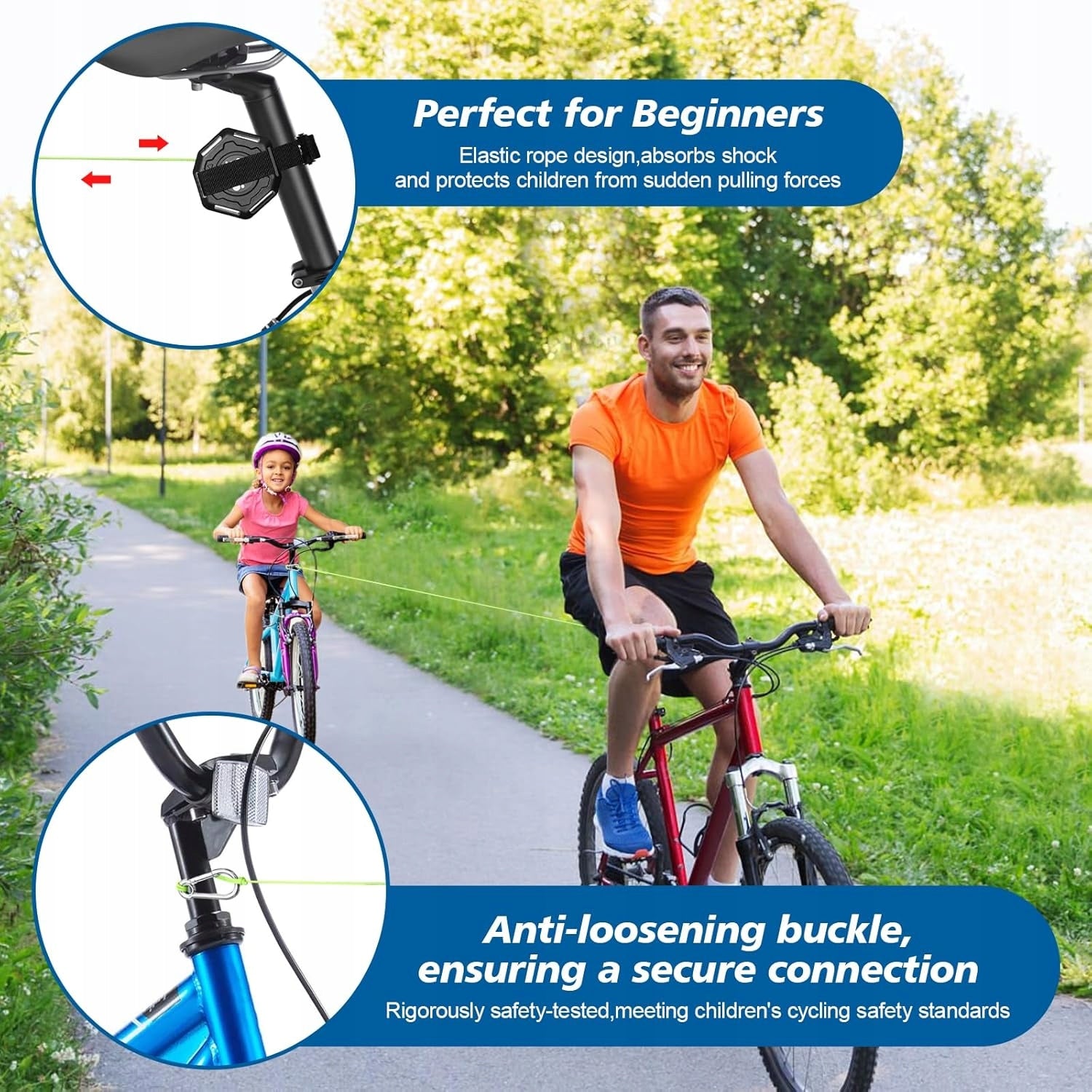 TOWING CABLE FOR BICYCLE 2,5m FOR CHILDREN TOWING ROPE FOR BICYCLE Brand no brand