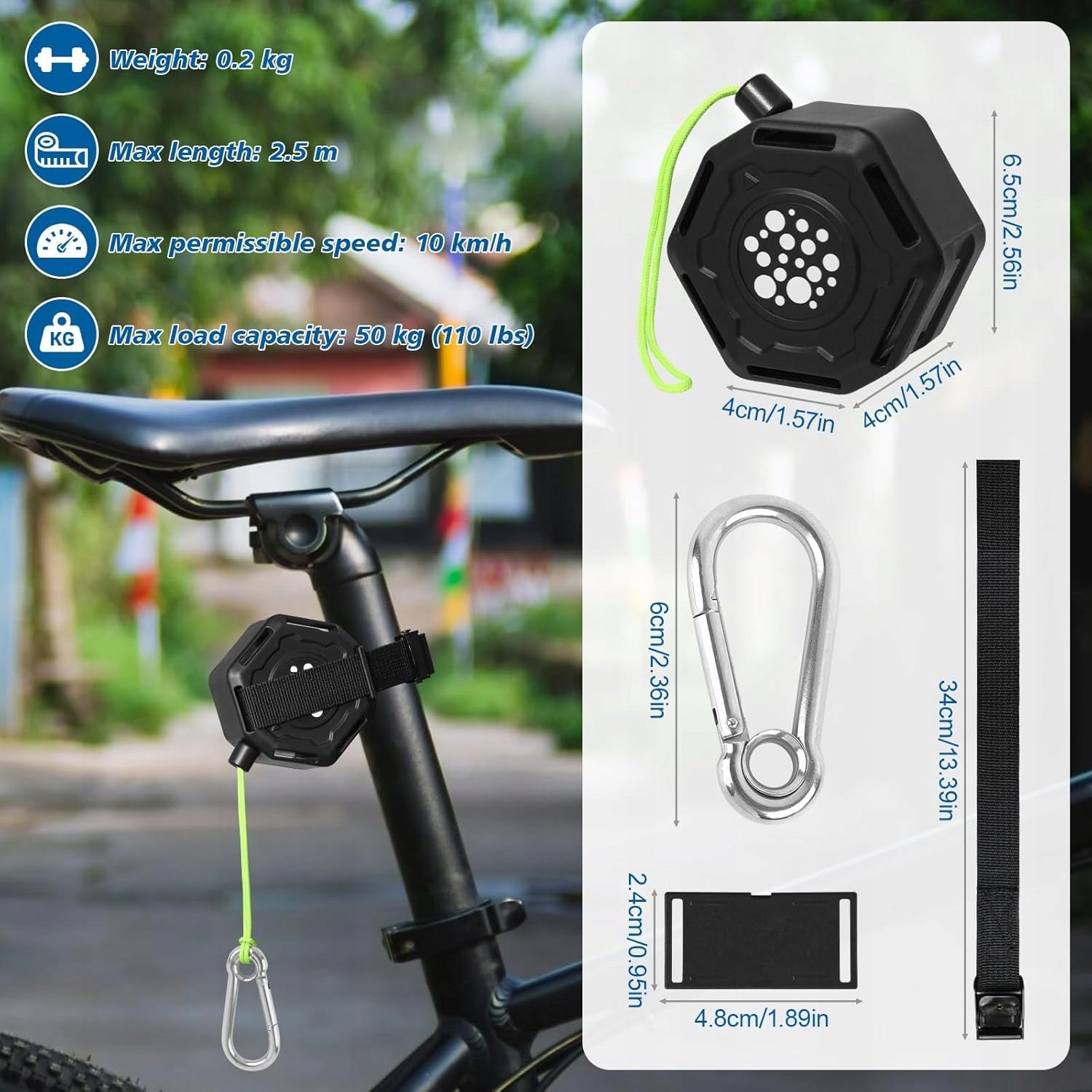 TOWING CABLE FOR BICYCLE 2,5m FOR CHILDREN TOWING ROPE FOR BICYCLE Manufacturer code LINKA HOLOWNICZA DO ROWERU 2,5m DLA DZIECI