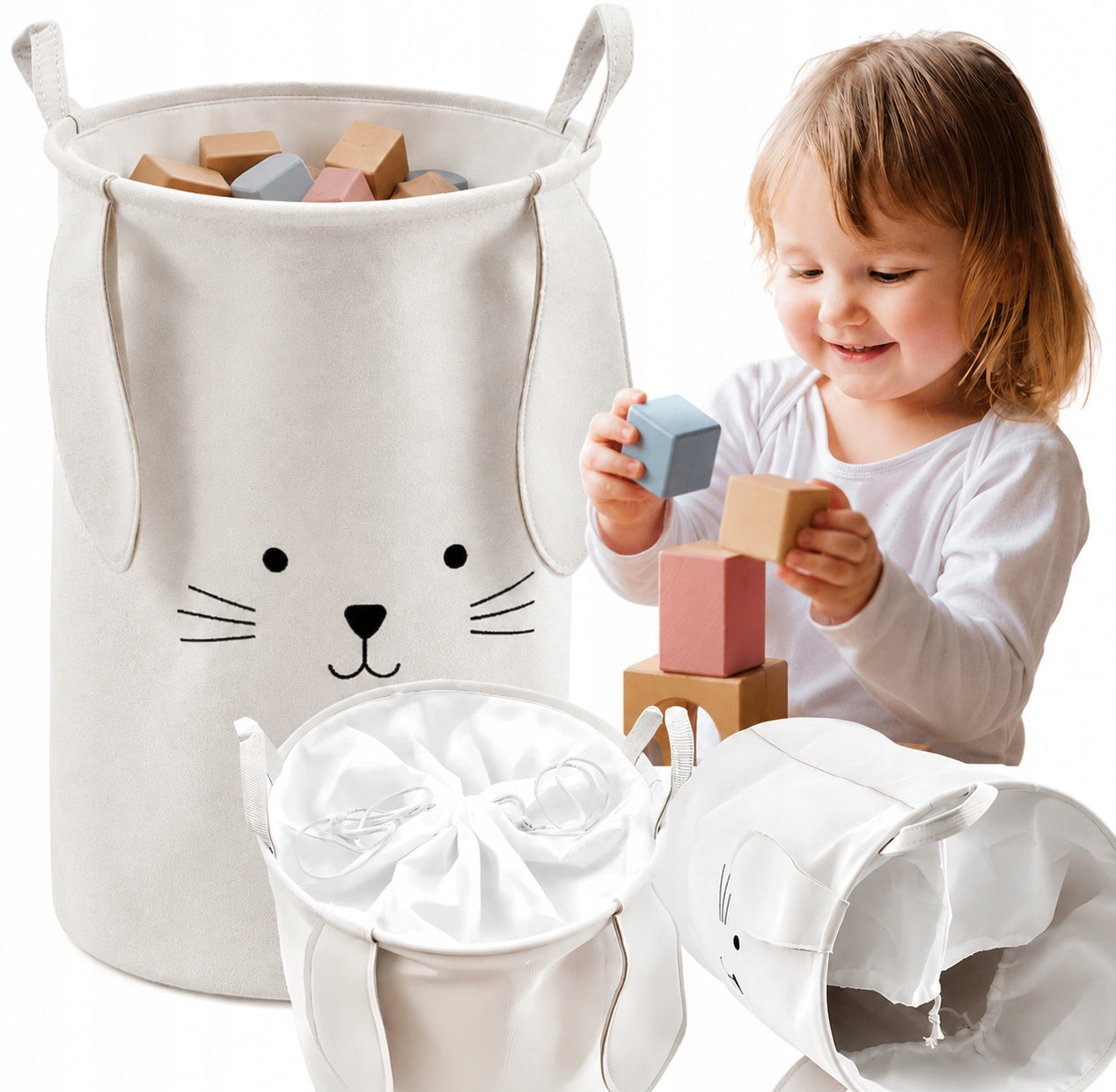 TOY BASKET CLOSED CONTAINER ORGANIZER STURDY DURABLE XL 63L