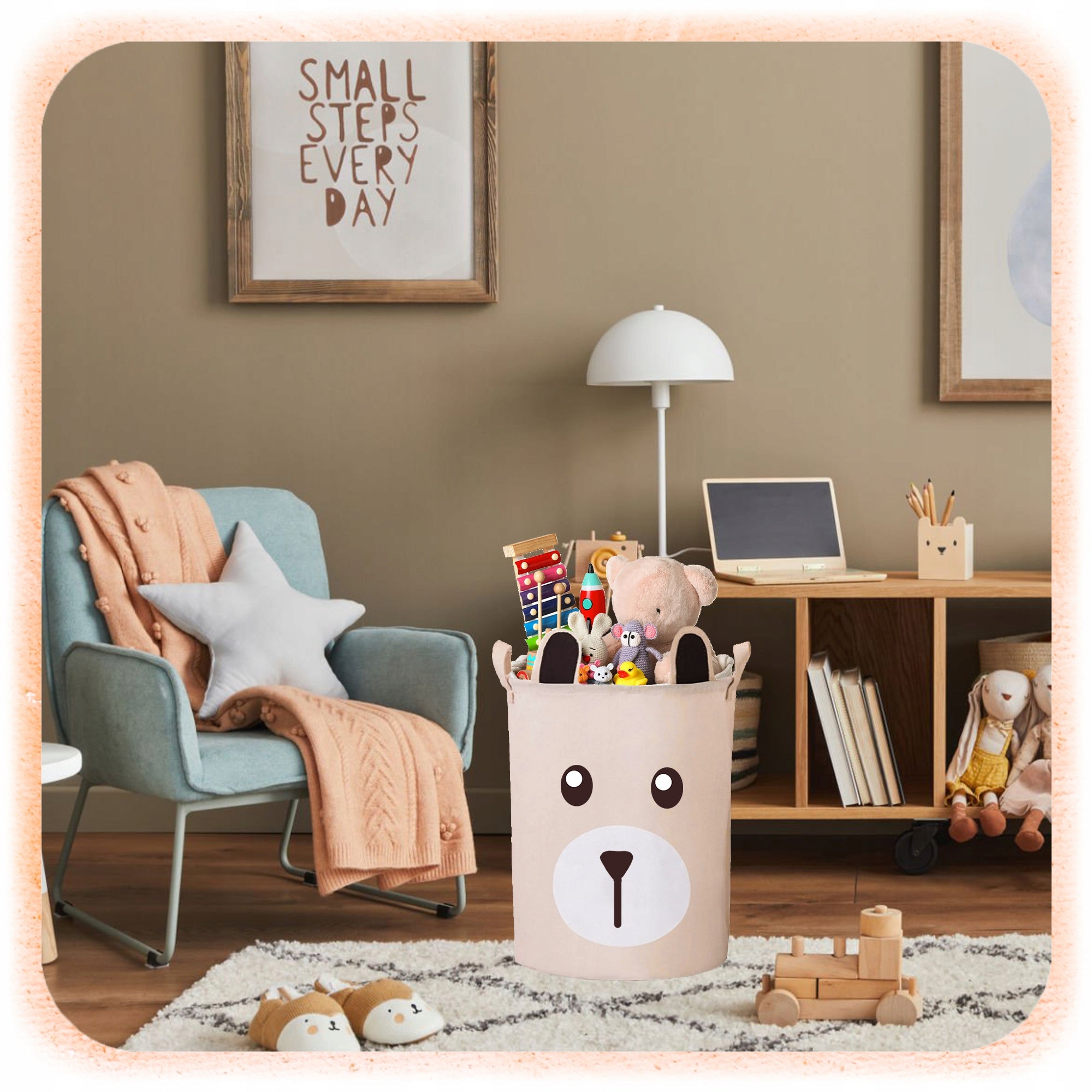 TOY BASKET MATERIAL CONTAINER ORGANIZER WITH DRAWSTRING CLOSED 43L Manufacturer code 006949