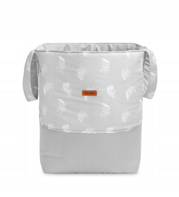 TOY BASKET MEDIUM 35X47 CM FEATHERS GREY