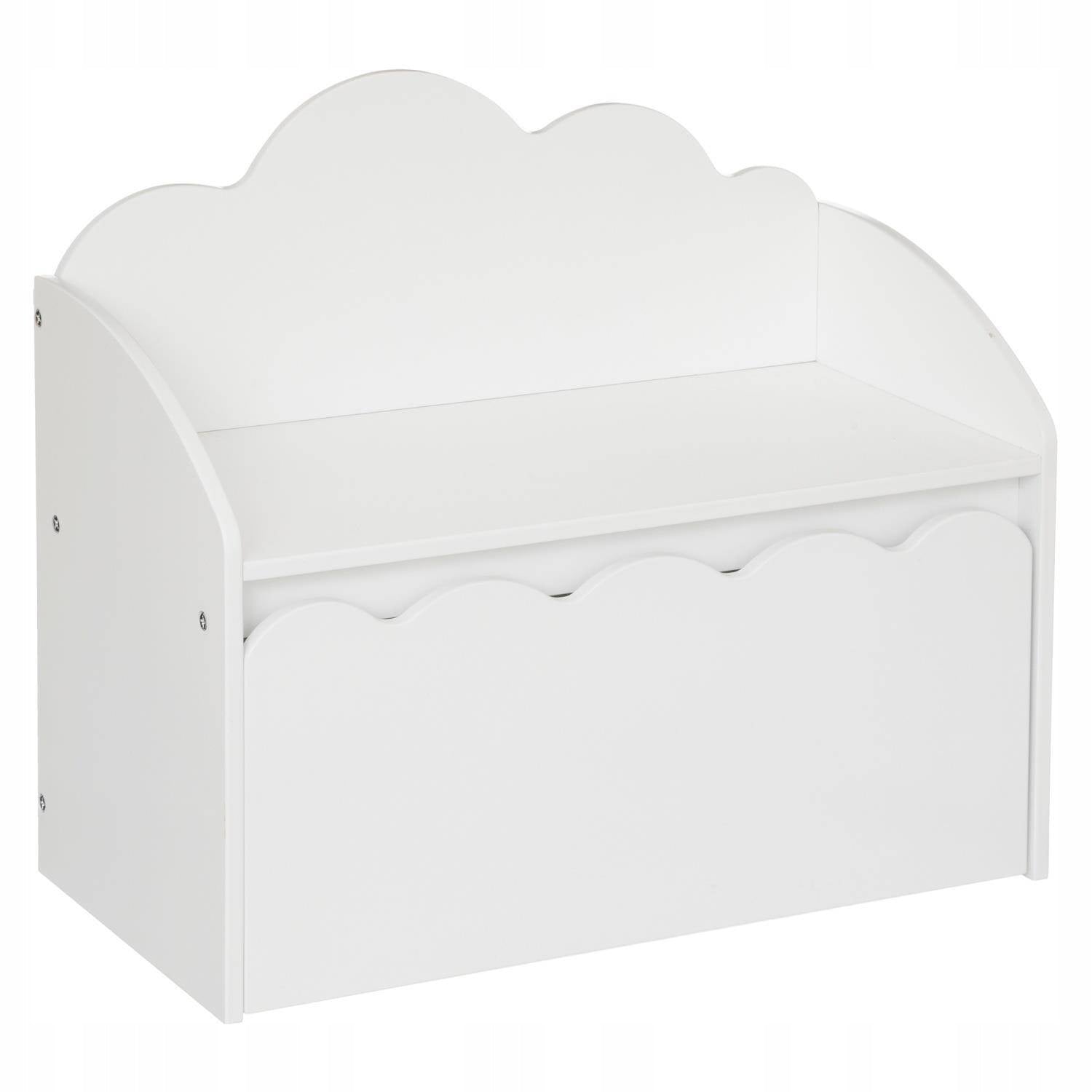 TOY CHEST WITH SEAT CLOUD WHITE CHILDREN'S BENCH 60X53X30 CM