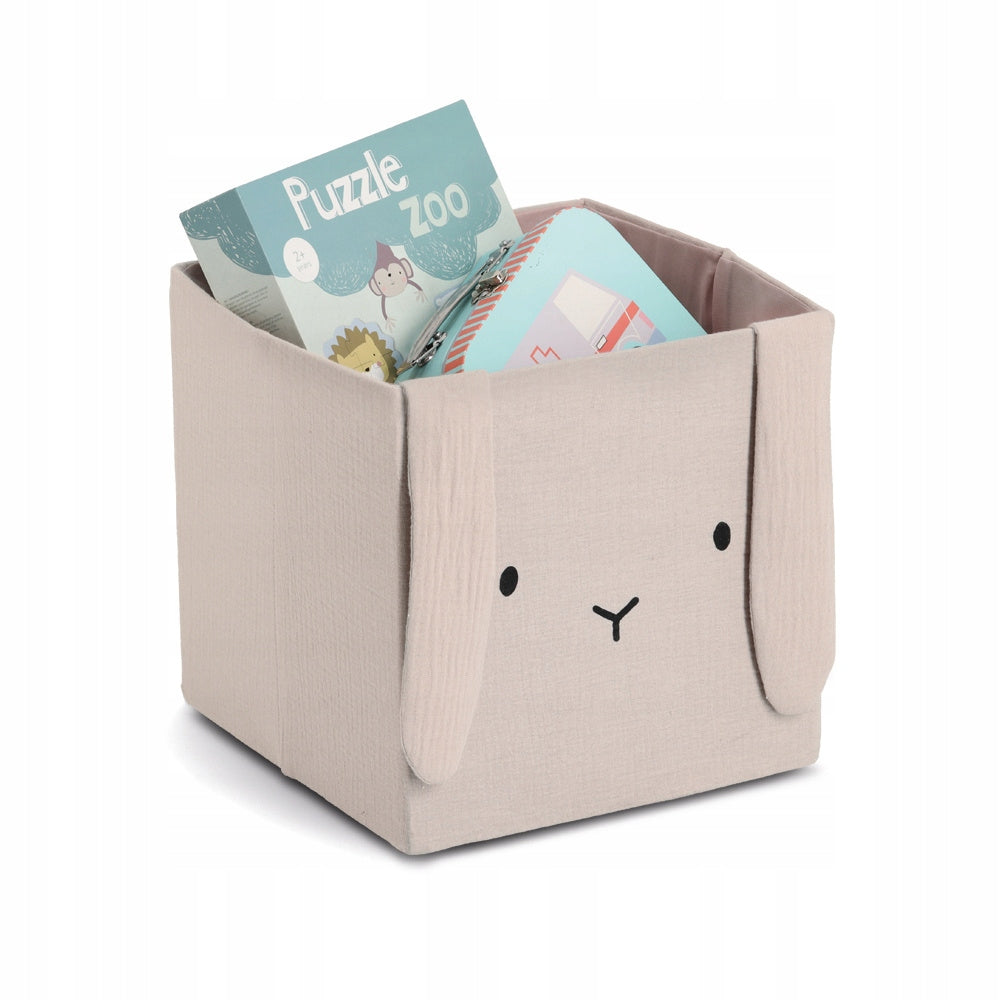 TOY CONTAINER MUSLIN RABBIT WITH EARS 28x28x28 CM BEIGE Brand Zeller