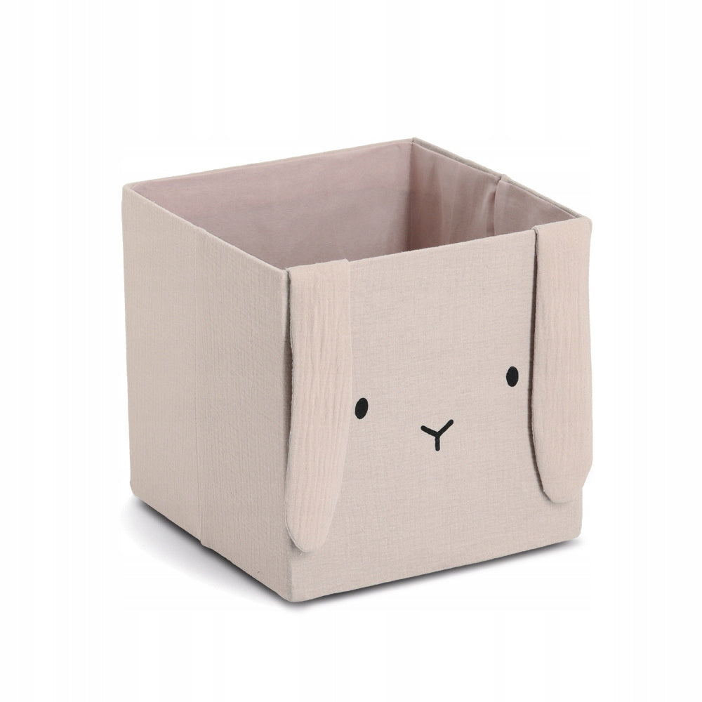 TOY CONTAINER MUSLIN RABBIT WITH EARS 28x28x28 CM BEIGE