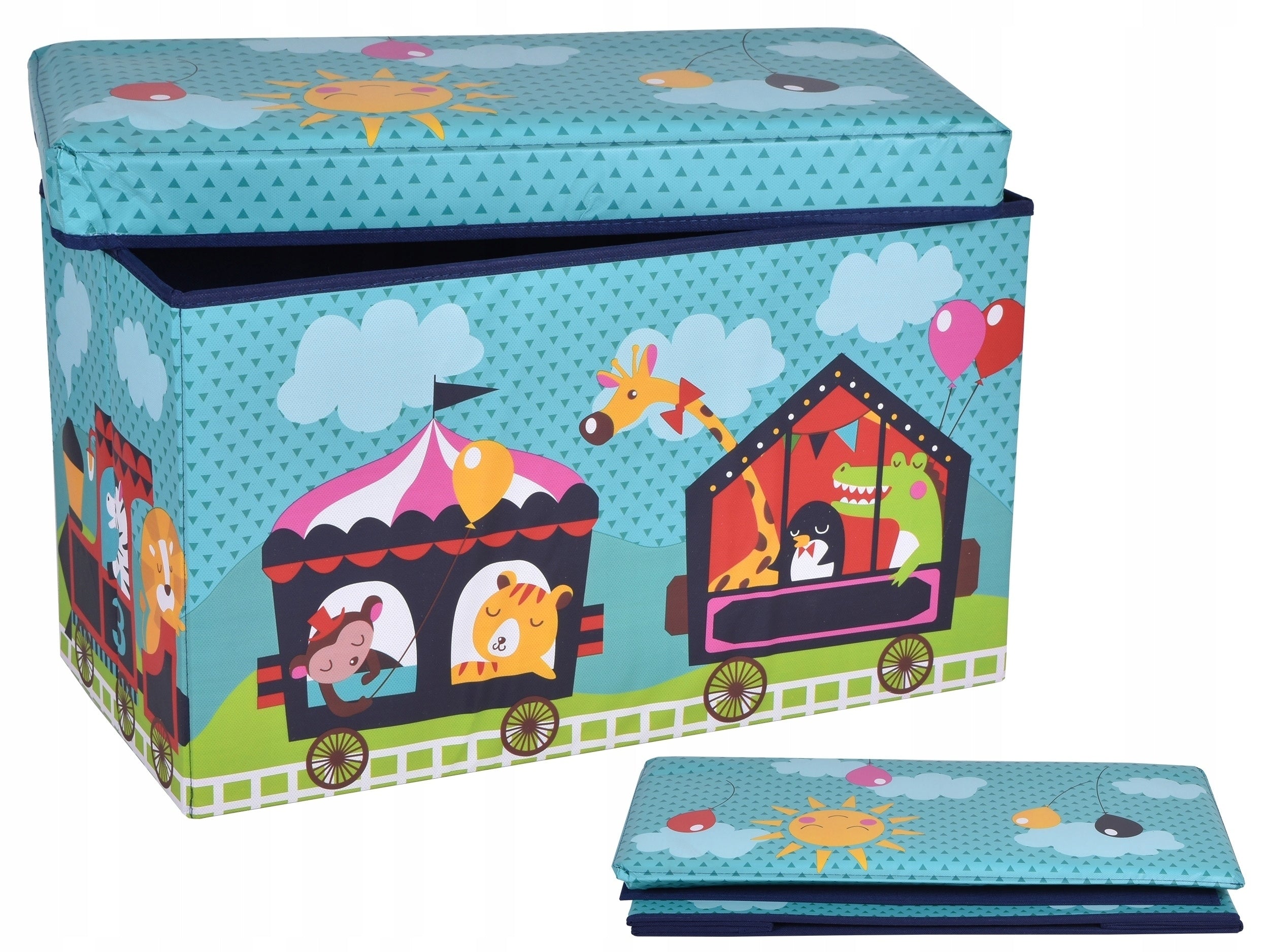 TOY CONTAINER POUF FOR CHILDREN CHEST TRUNK ORGANIZER SEAT