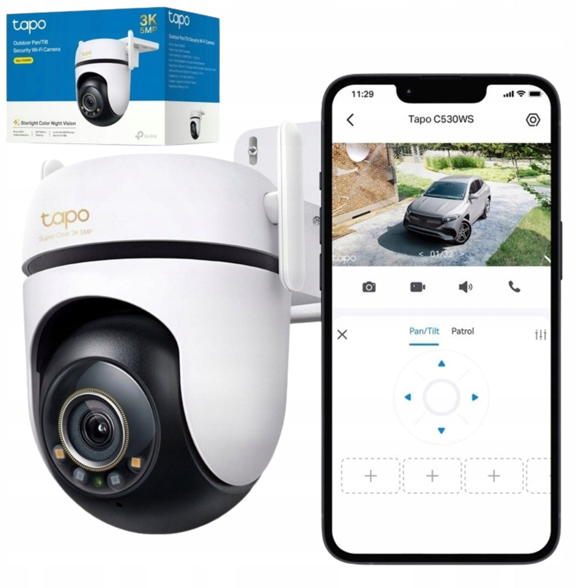 TP-LINK OUTDOOR WIFI CAMERA 5MP ROTATING NIGHT TAPO ALARM