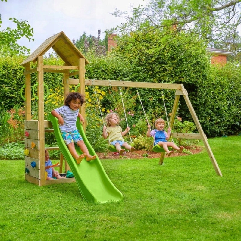 TP TOYS WOODEN SQUARE TOYS FOR KIDS SLIDE 2 SWINGS SANDBOX Packaging status original