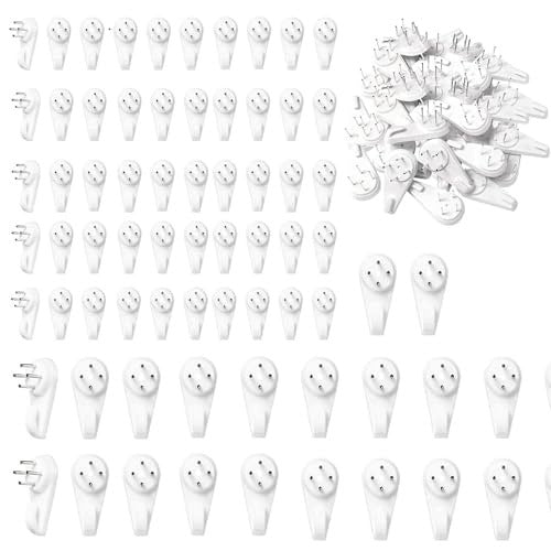 TRACELESS STEEL PHOTO HOOKS FOR HARD WALLS SET OF 70 Brand no brand