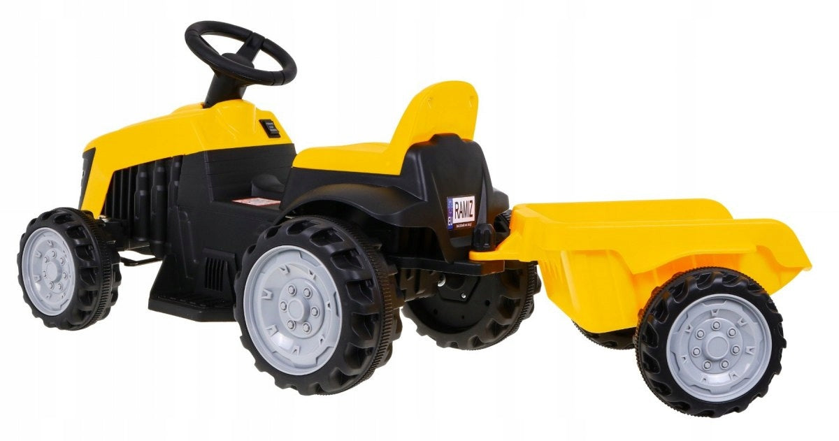 TRACTOR BATTERY TRACTOR FOR CHILDREN WITH TRAILER Color green