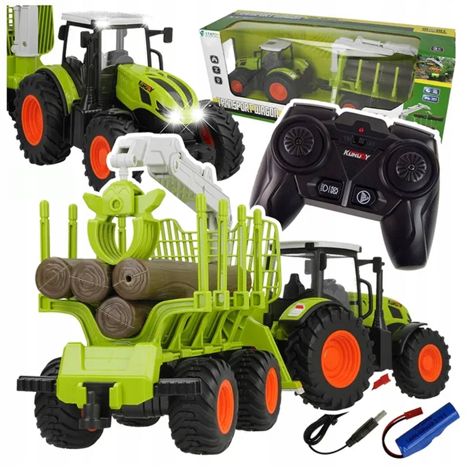 TRACTOR RC WITH ROBOT ARM 360° TRAILER SCALE 1:24 TOY