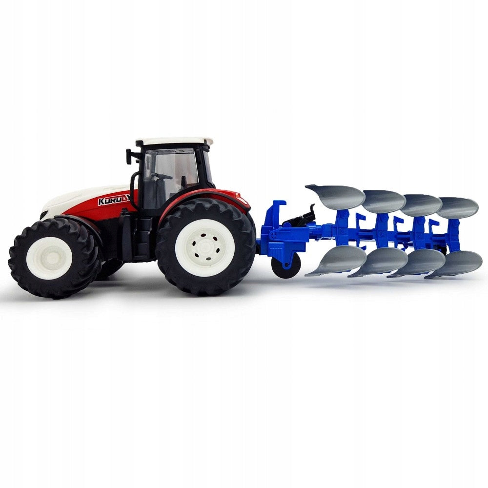 TRACTOR REMOTE CONTROLLED FOR RC REMOTE CONTROL + PLOUGH LEDS RUBBER WHEELS 37cm Manufacturer code TRAKTOR ZDALNIE STEROWANY