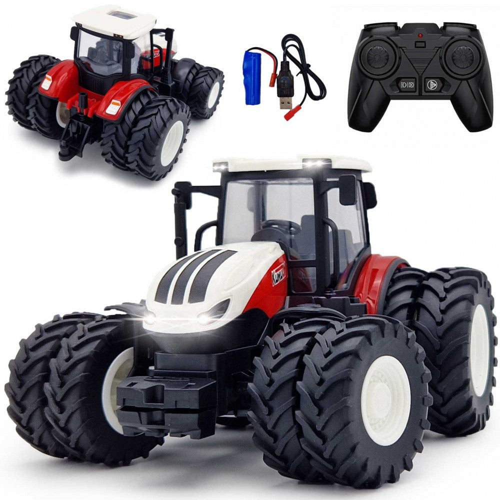 TRACTOR REMOTE CONTROLLED REMOTE CONTROL RC LED RUBBER WHEELS BATTERY