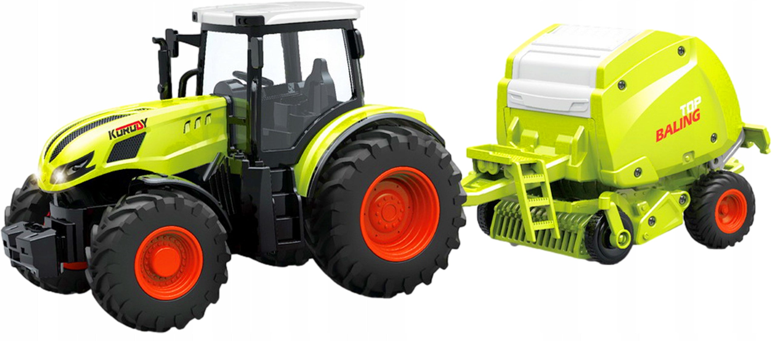 TRACTOR WITH PRESS Remote Controlled RC 1:24 LED Light Farmer Kit Kind driving