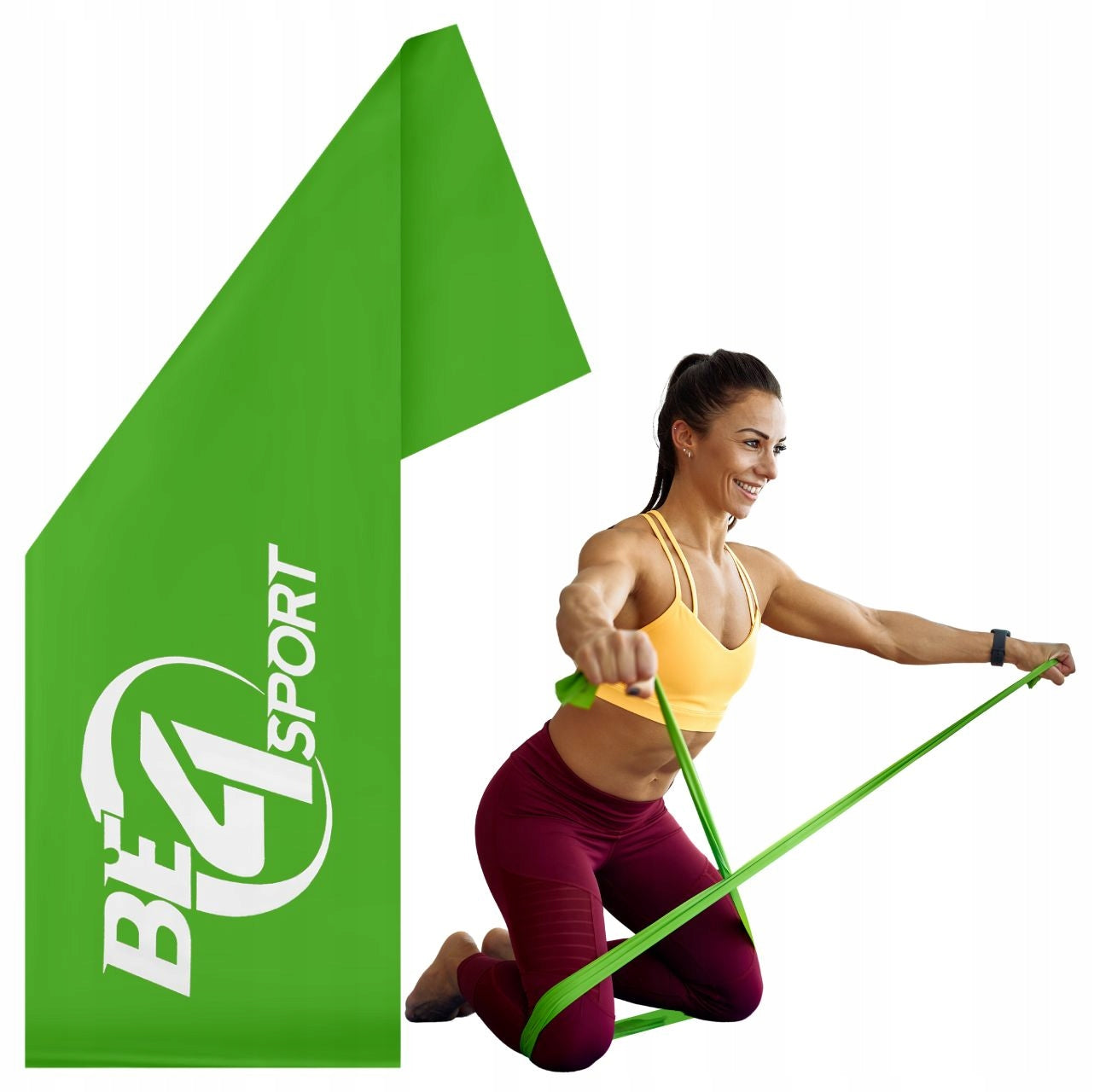 TRAINING EXERCISE TAPE FLAT BAND REHABILITATION RUBBER 2M RESISTANCE 9-11kg 1/5