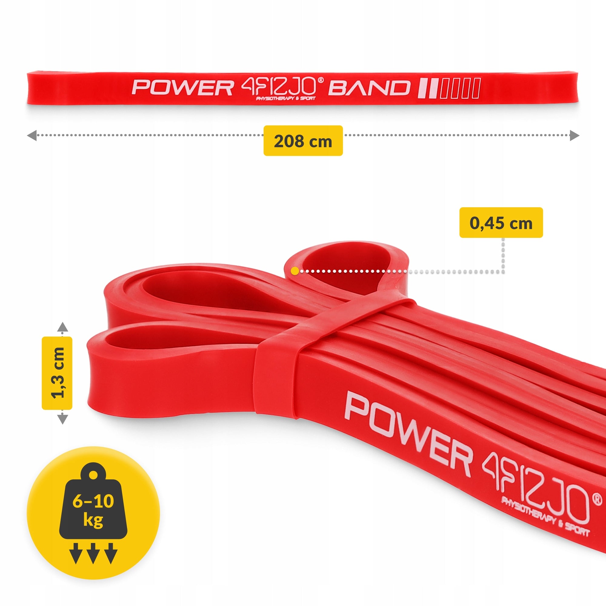 TRAINING RUBBER FOR STRETCHING AND FITNESS EXERCISES POWER BAND 6-10 kg Packaging status original