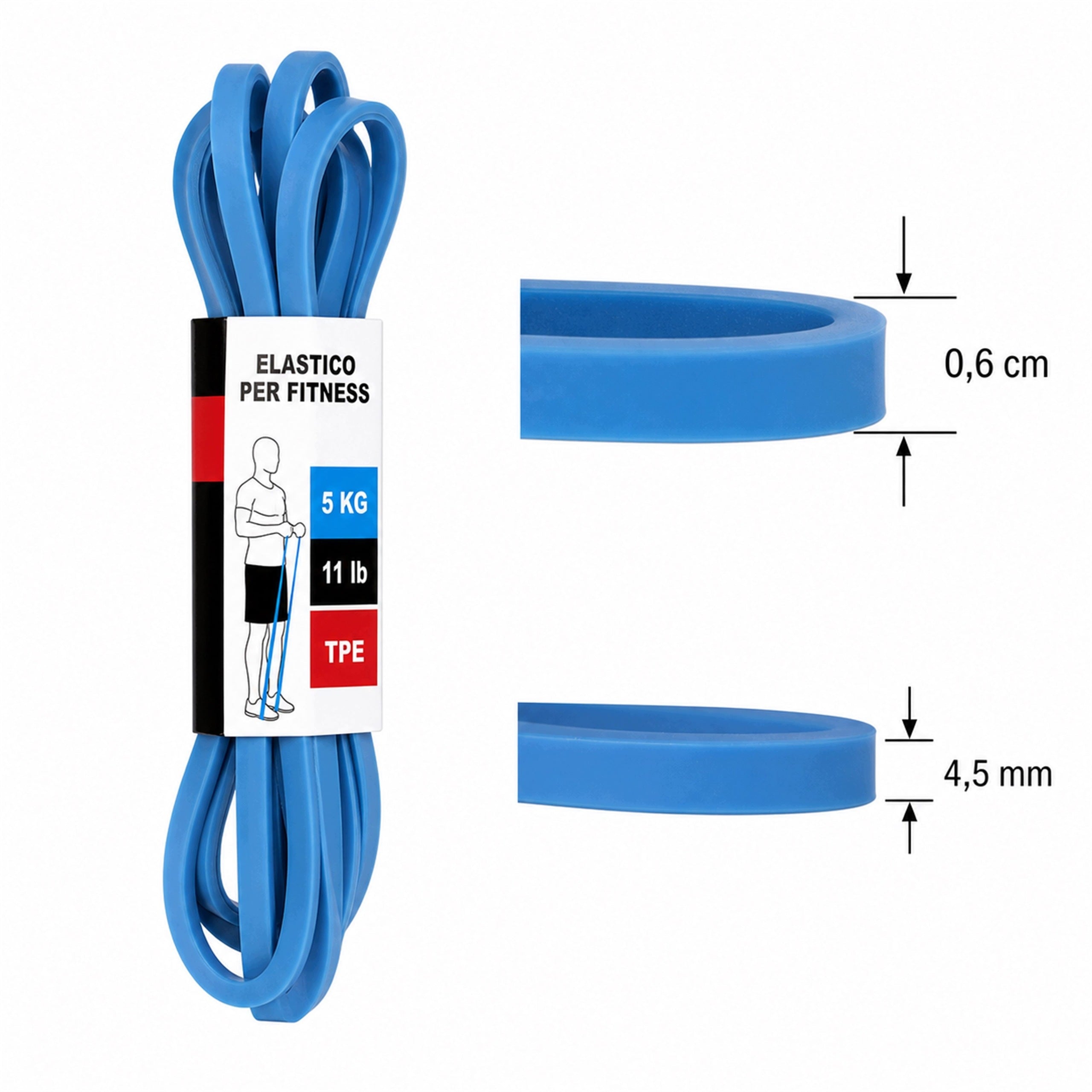 TRAINING RUBBER TAPE FOR STRETCHING AND FITNESS EXERCISES POWER BAND TPE 5kg Brand Inn