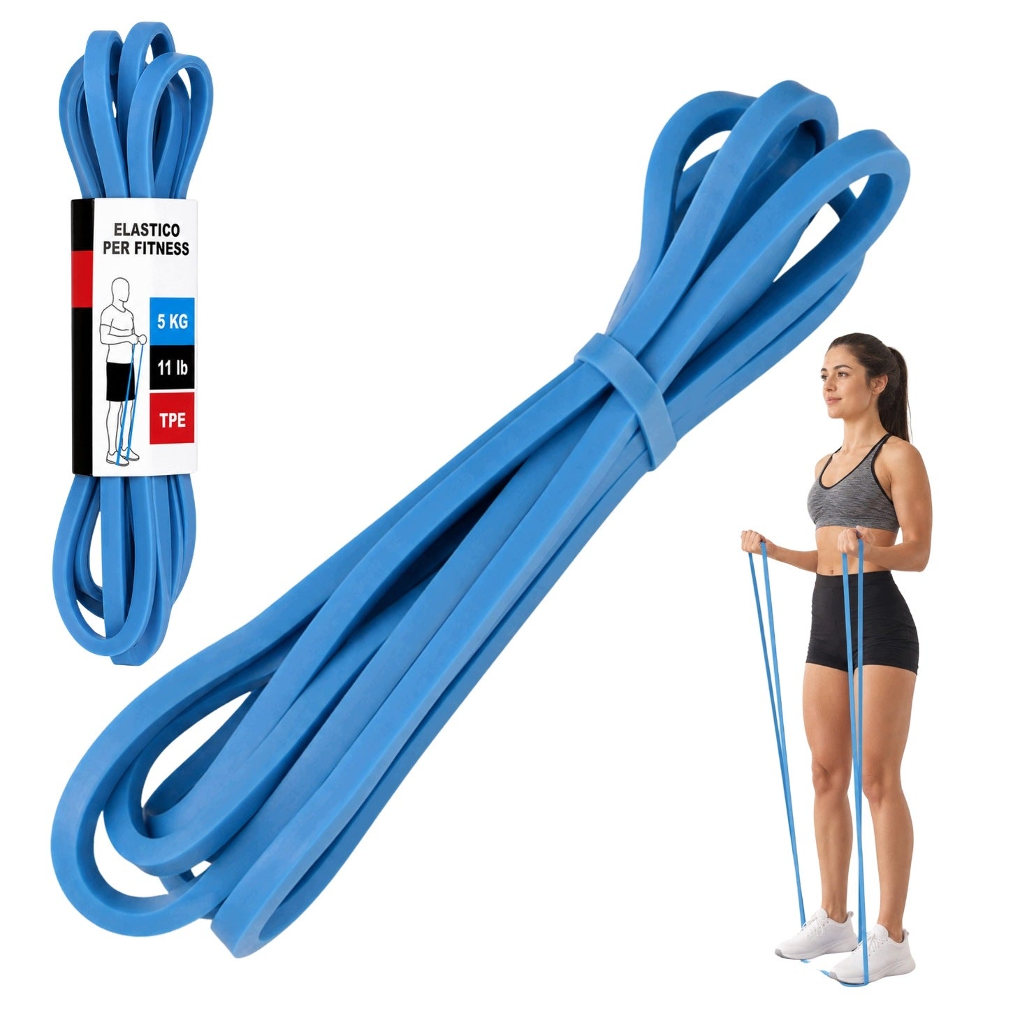 TRAINING RUBBER TAPE FOR STRETCHING AND FITNESS EXERCISES POWER BAND TPE 5kg