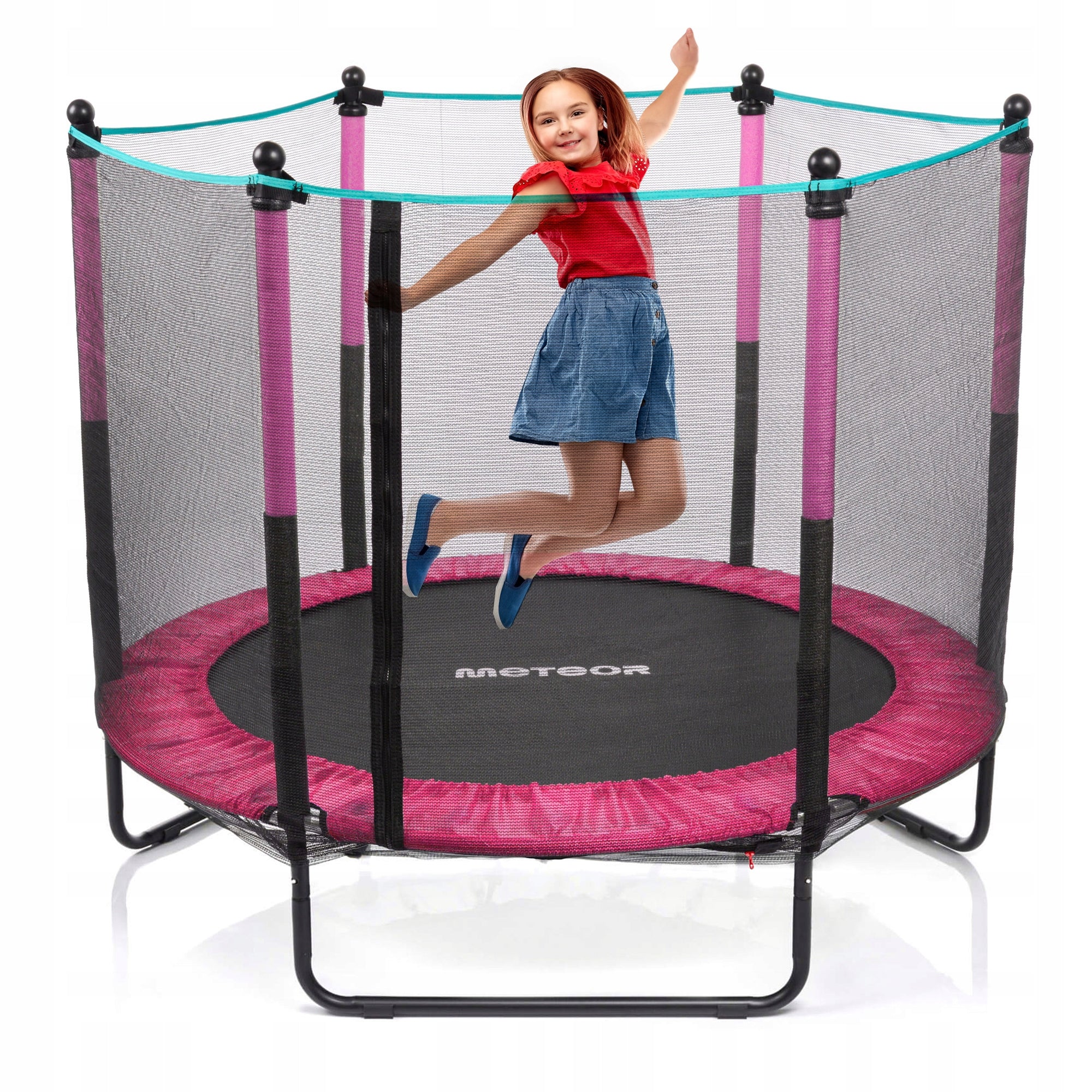TRAMPOLINE FOR CHILDREN OUTDOOR AND INDOOR METEOR 140 cm (4.5 ft) with mesh Manufacturer code 17445