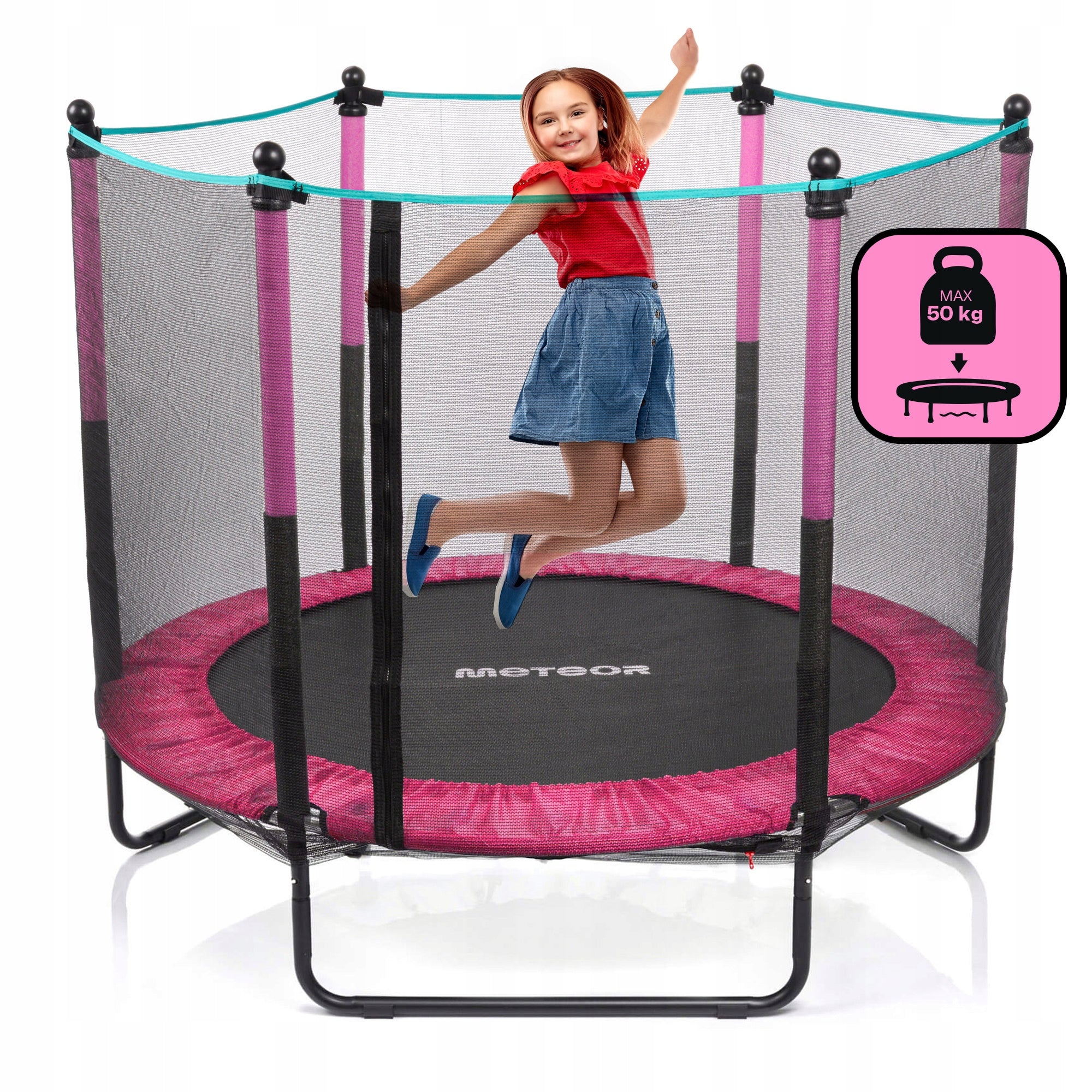 TRAMPOLINE FOR CHILDREN OUTDOOR AND INDOOR METEOR 140 cm (4.5 ft) with mesh Packaging status original