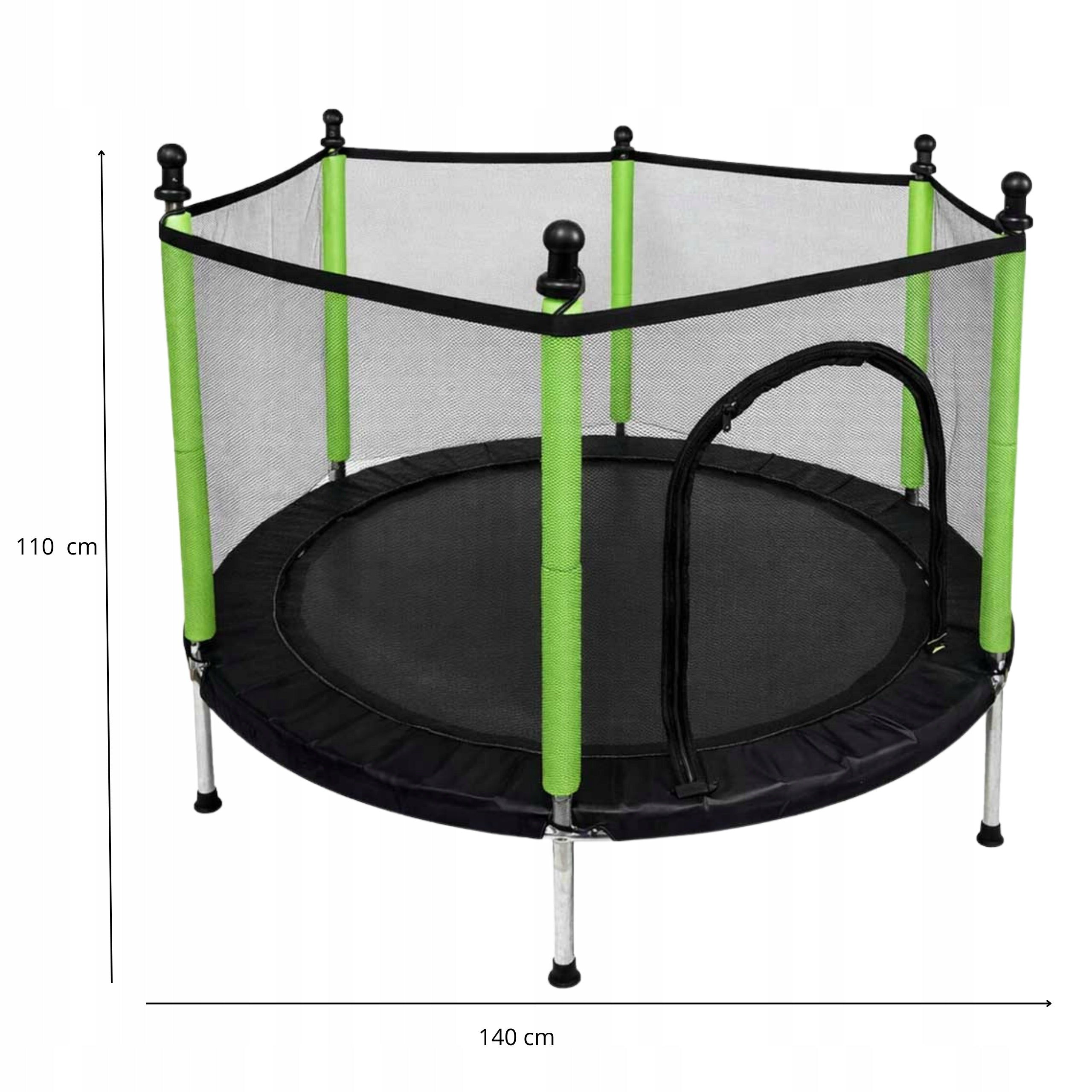 TRAMPOLINE FOR CHILDREN SMALL 110X140CM GREEN GARDEN WITH SAFETY NET Manufacturer code KX3215