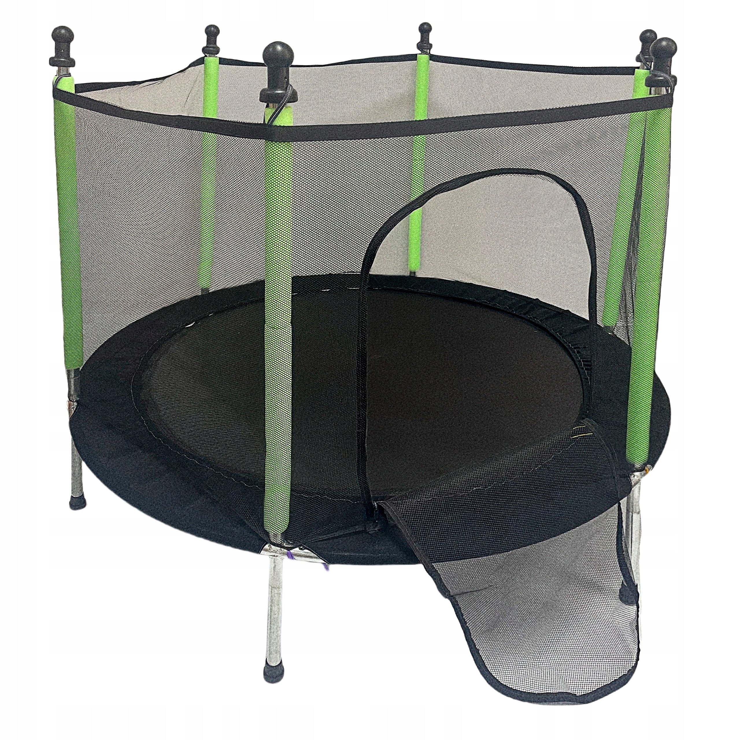TRAMPOLINE FOR CHILDREN SMALL 110X140CM GREEN GARDEN WITH SAFETY NET Total height 110 cm