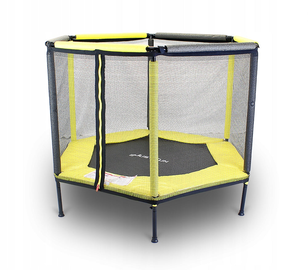 TRAMPOLINE-PLAYPEN FOR HOME AND GARDEN FOR CHILDREN, HOME WITH NET 140 YELLOW EAN (GTIN) 0698142779467
