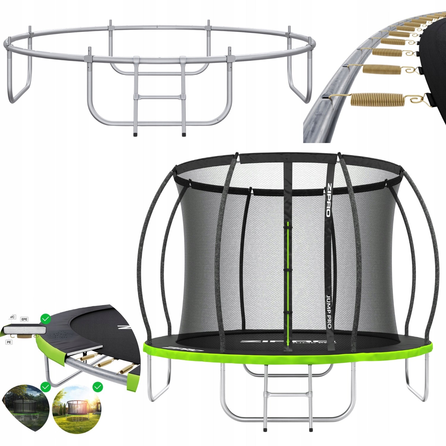 TRAMPOLINE WITH INNER NET FOR CHILDREN SAFE SOLID NEW