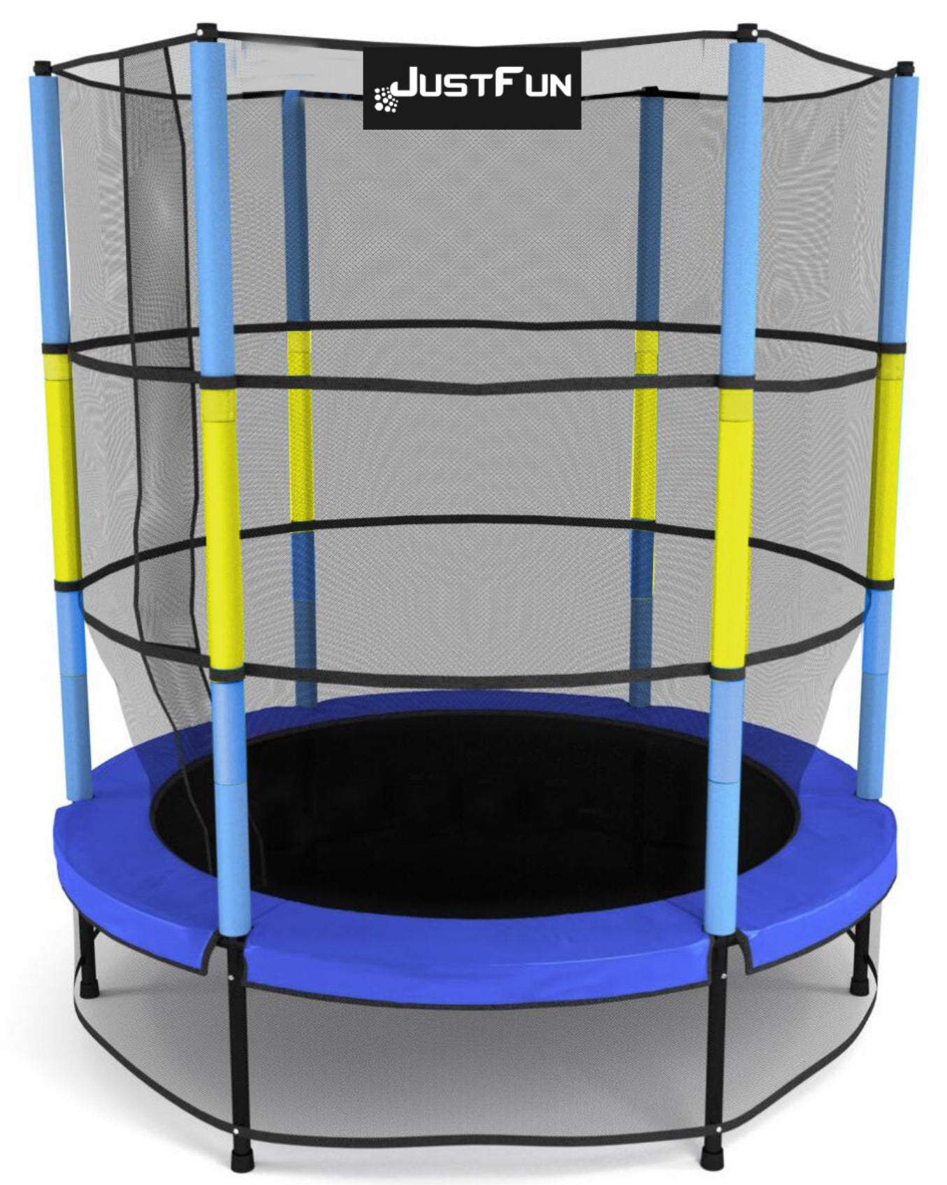 TRAMPOLINE WITH NET FOR HOME AND GARDEN FOR CHILDREN 140 JF BLUE-YELLOW Number of bars 6 pcs