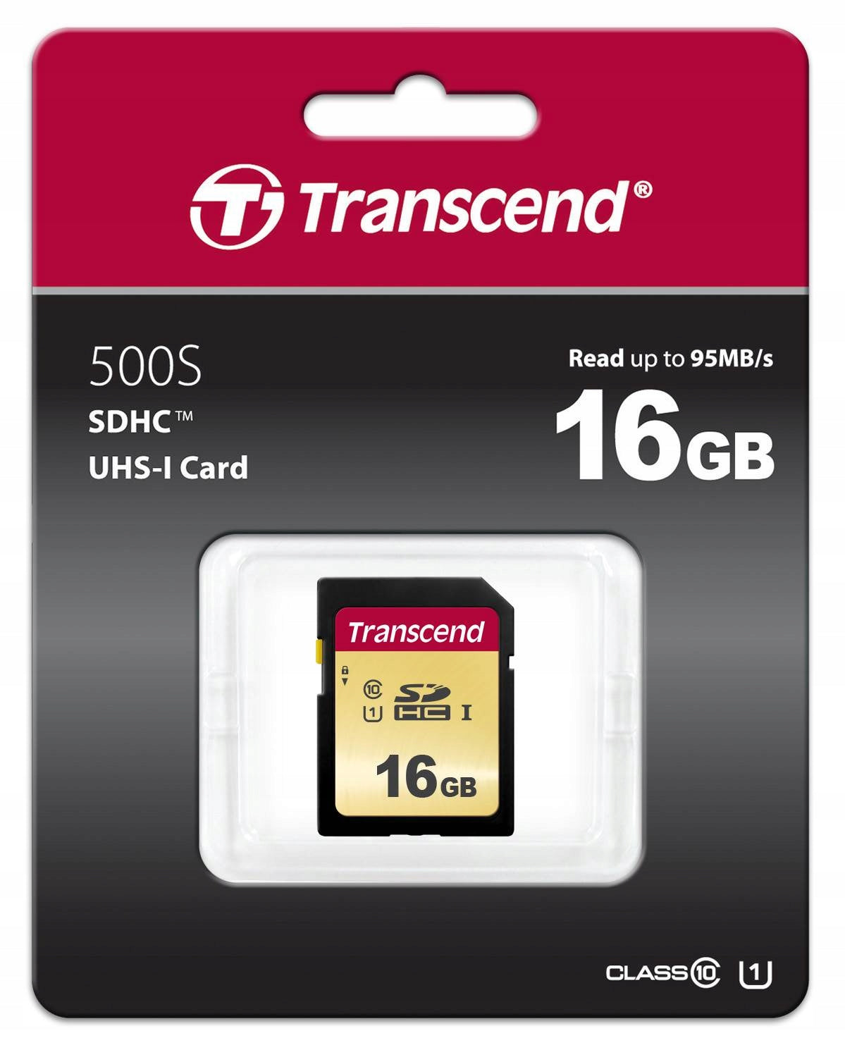 TRANSCEND 500S 16 GB SD SDHC 95MBs UHS-I U1 CLS 10