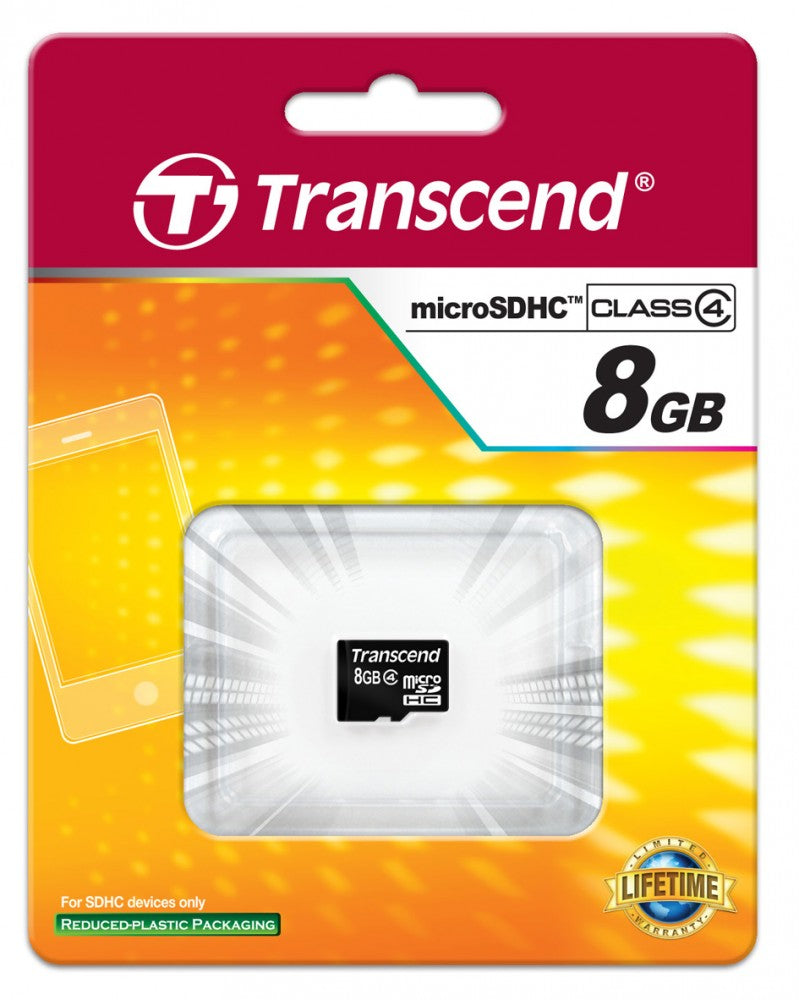TRANSCEND 8 GB micro SD microSD SDHC Class 4 +a SD Model TS8GUSDC4