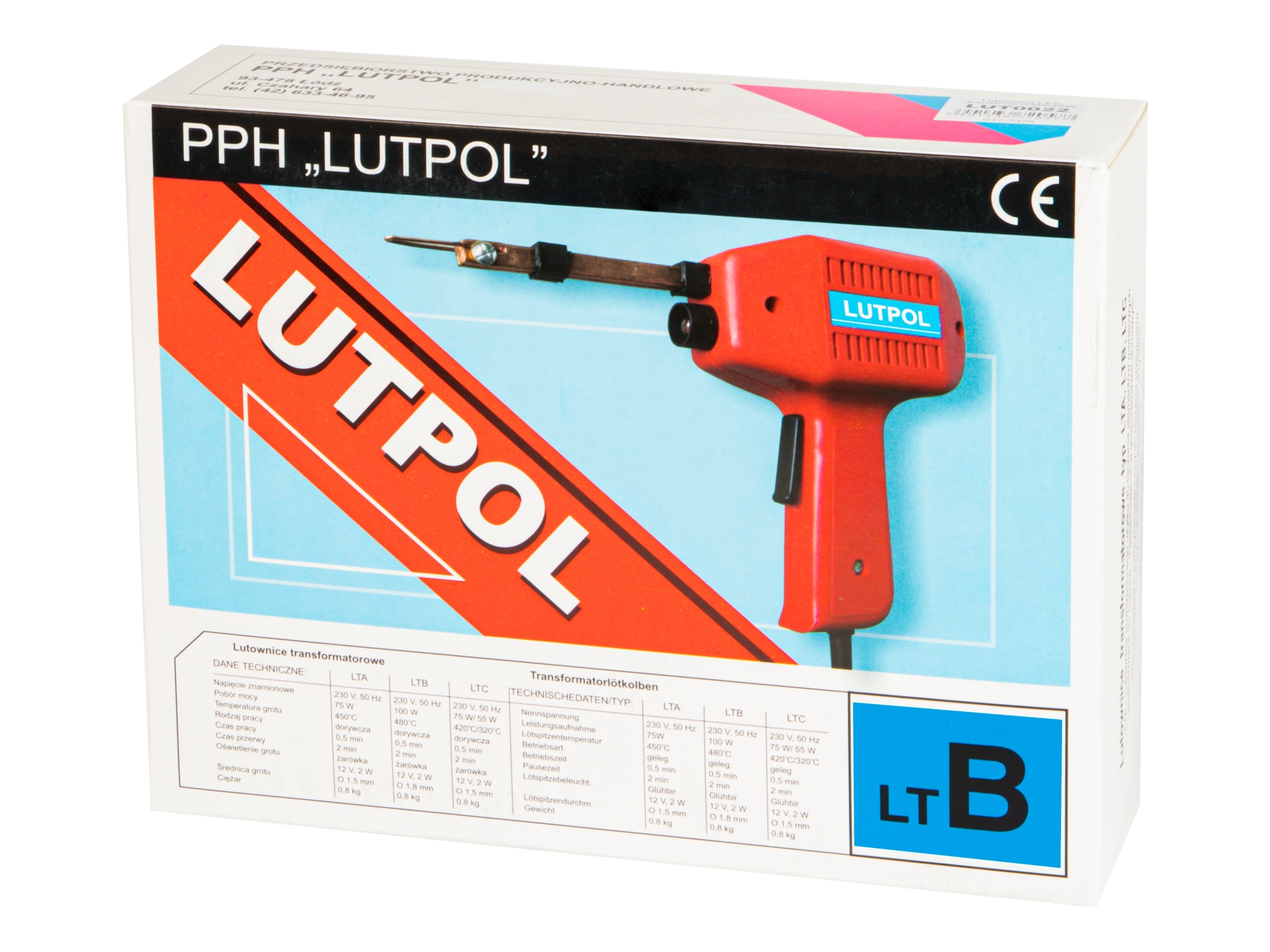 TRANSFORMER SOLDERING IRON LUTPOL LT-B 100W 480C PISTOL TIPS STRONG Power 100 W