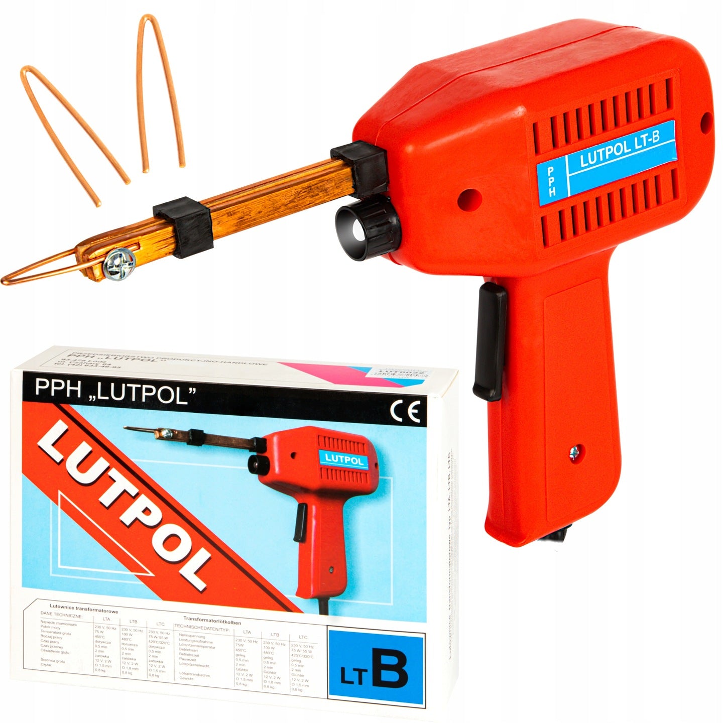 TRANSFORMER SOLDERING IRON LUTPOL LT-B 100W 480C PISTOL TIPS STRONG