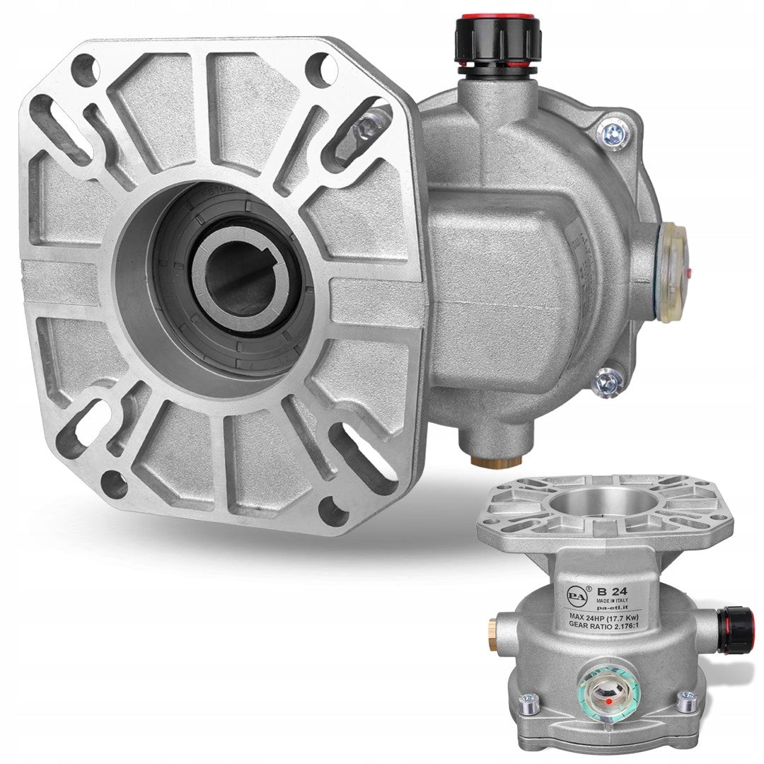 TRANSMISSION P.A. B24 FOR WASHER PUMP SHAFT 24mm - MOTOR 25,4mm(1") 18-24 HP