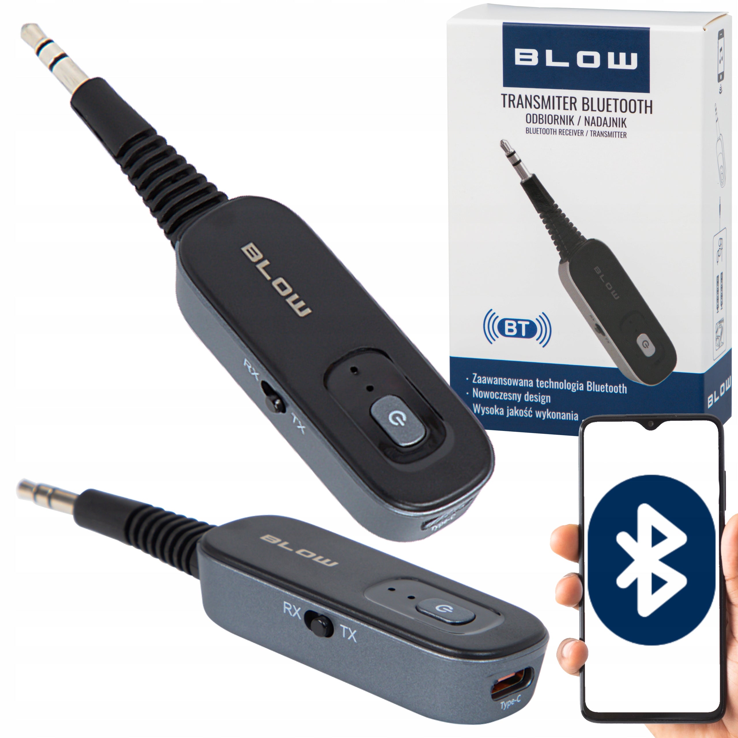 TRANSMITTER RECEIVER BLUETOOTH TRANSMITTER 2IN1 AUX MINIJACK 3,5MM TX RX USB-C EAN (GTIN) 5900804141099