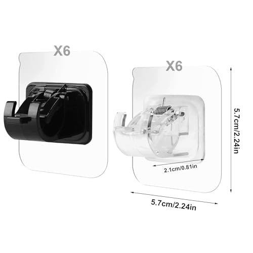 TRANSPARENT SELF-ADHESIVE CURTAIN HOLDERS WITHOUT DRILLING 12 PCS. Manufacturer code SWC5908151205136