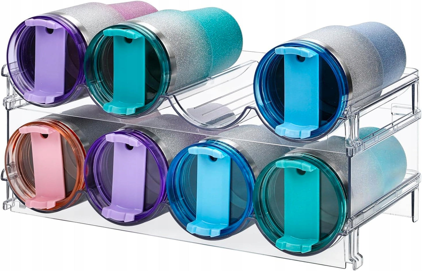 TRANSPARENT WATER BOTTLE STAND 39X21CM TWO-LEVEL