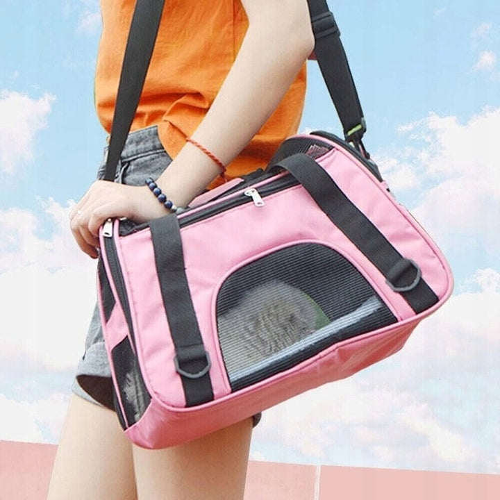 TRANSPORT BAG FOR DOG CAT RABBIT TRANSPORTER FOR ANIMALS BLUE EAN (GTIN) 5906815403010