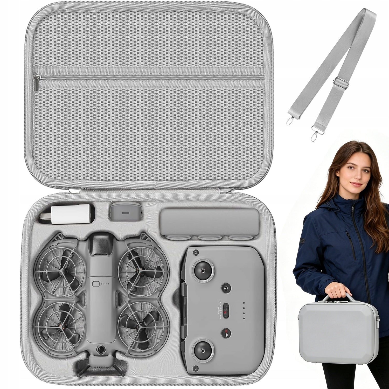 TRANSPORT CASE DJI NEO2 HARD CASE EVA GREY PROTECTIVE CASE BAG