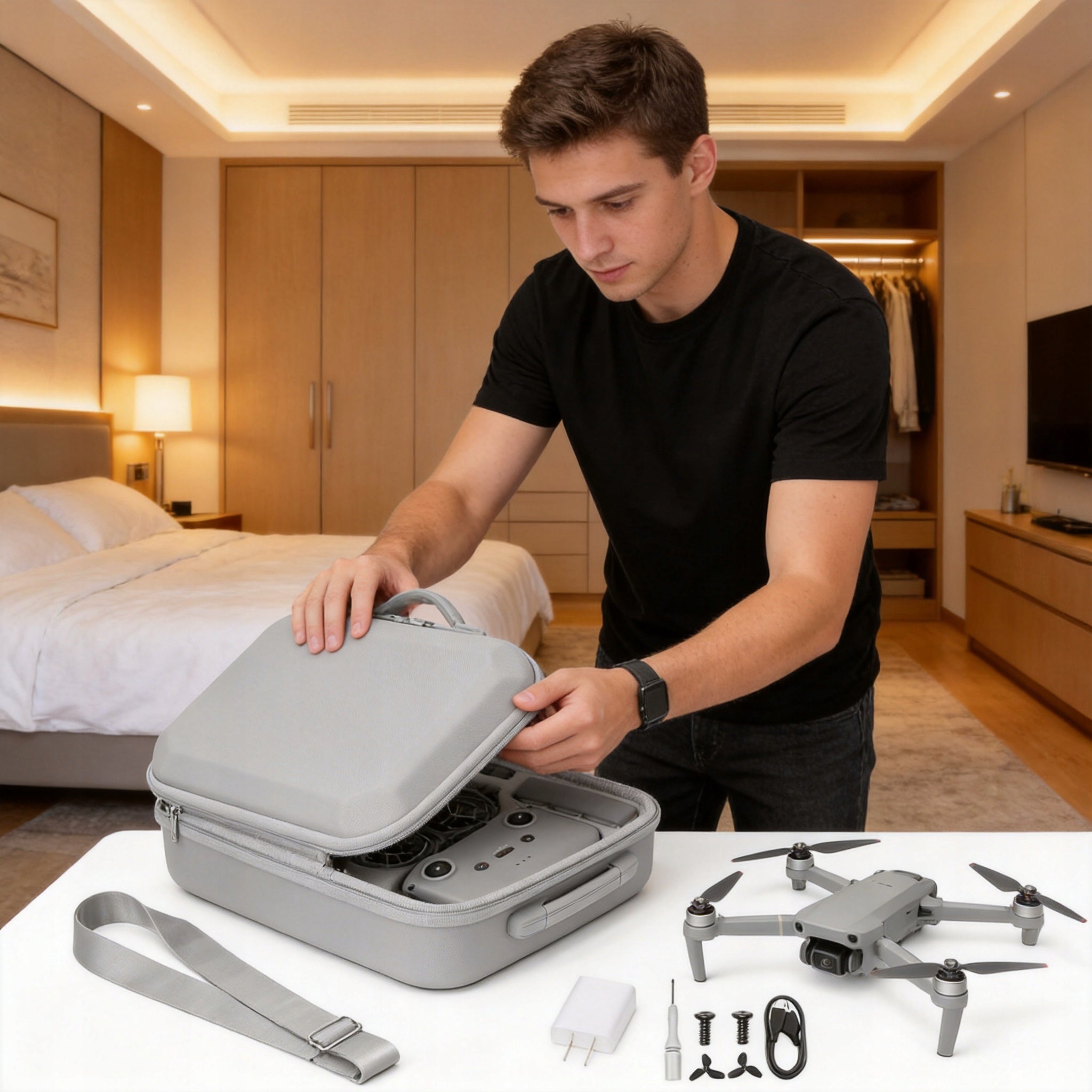 TRANSPORT CASE FOR DRONE DJI NEO 2 SAFE PROTECTIVE WATERPROOF GREY Packaging status original