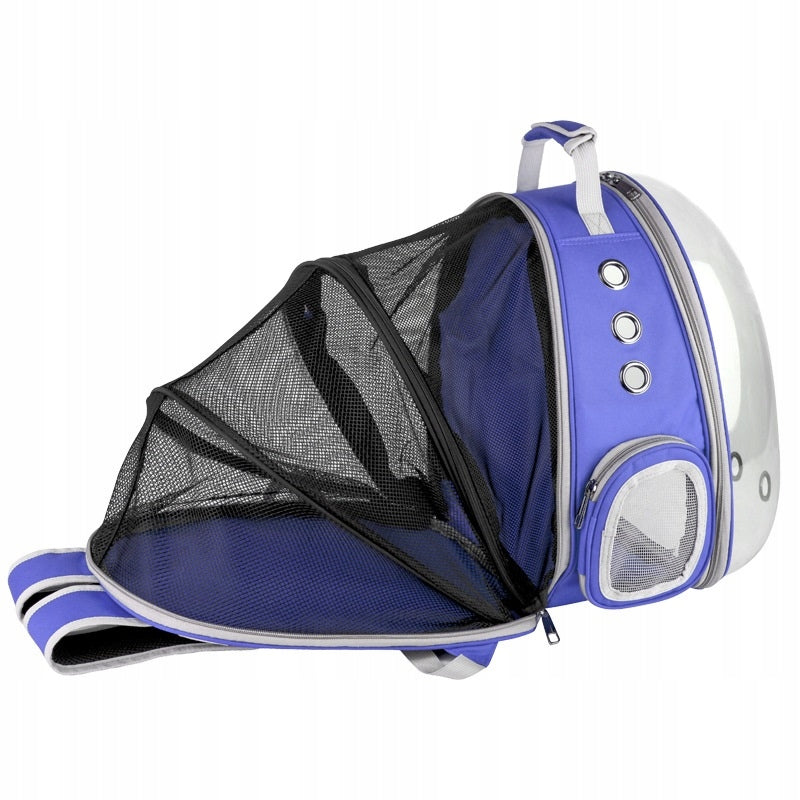 TRANSPORTER BACKPACK DOG CAT BAG TRANSPARENT Manufacturer code Transporter plecak rozkładany niebieski