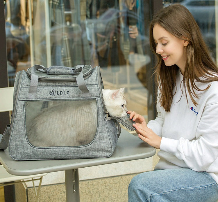 TRANSPORTER BAG ON WHEELS FOR CAT DOG WITH HANDLE GREY Brand Perfectlife