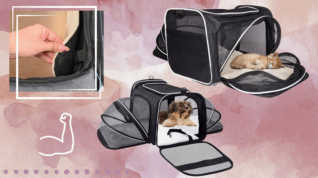 TRANSPORTER FOLDING CARRY BAG FOR CAT DOG ANIMALS FOR AIRPLANE Main material fabric