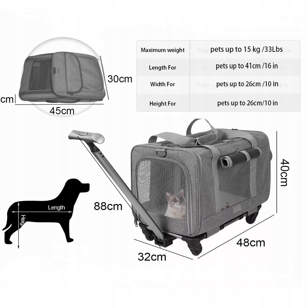 TRANSPORTER FOR CAT/DOG On Wheels 48*32*40cm grey Manufacturer code 6975848997024