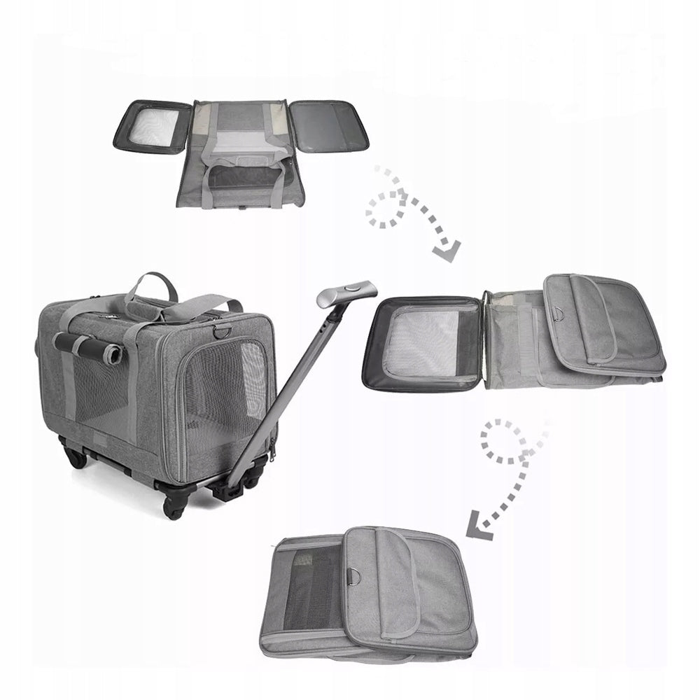 TRANSPORTER FOR CAT/DOG On Wheels 48*32*40cm grey Product height 40 cm