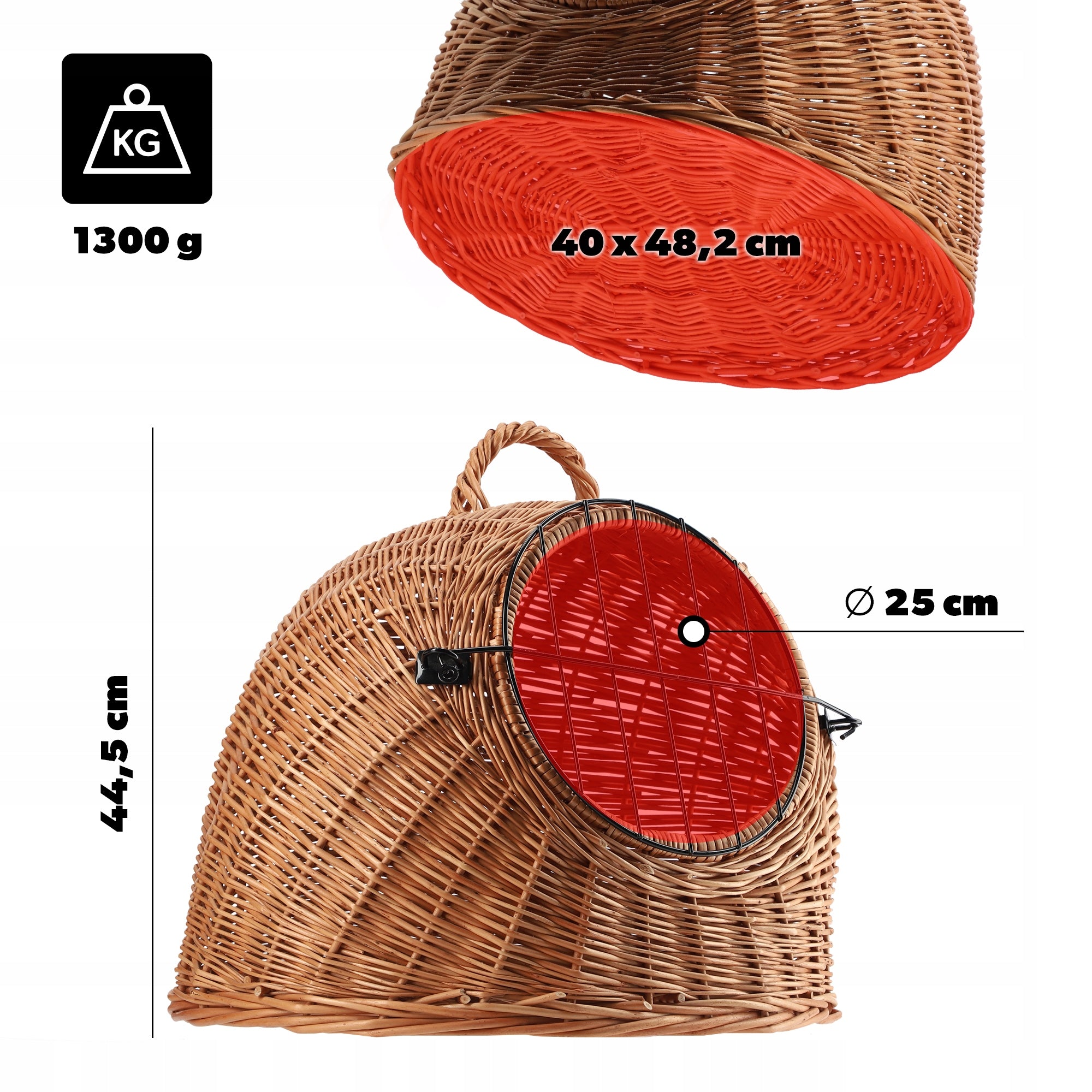 TRANSPORTER FOR CAT DOG RABBIT CAGE WICKER PLAYPEN BASKET SOLID 49cm Packaging status original