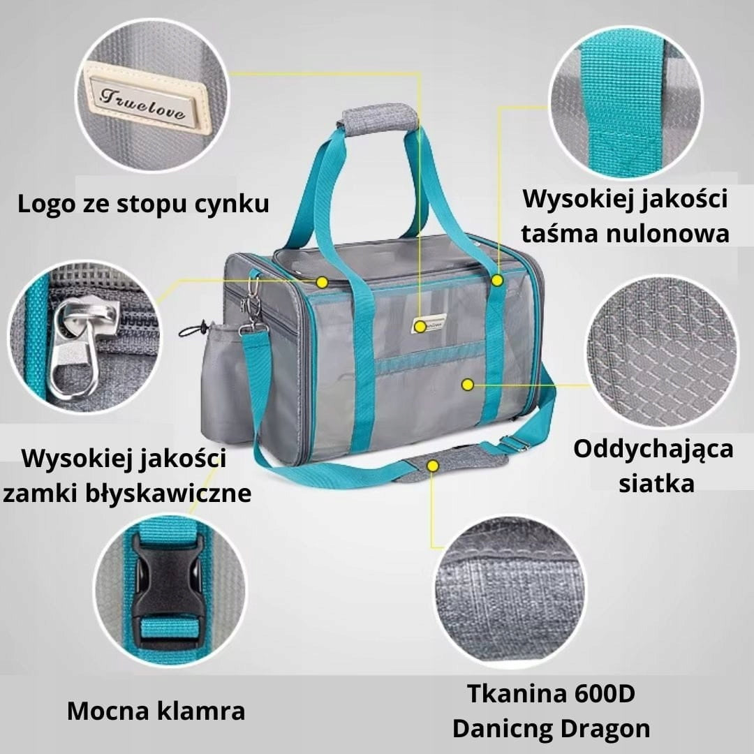 TRANSPORTER FOR DOG AND CAT TRUELOVE BLUE 42,5cm x 27cm x 26cm Product width 42.5 cm