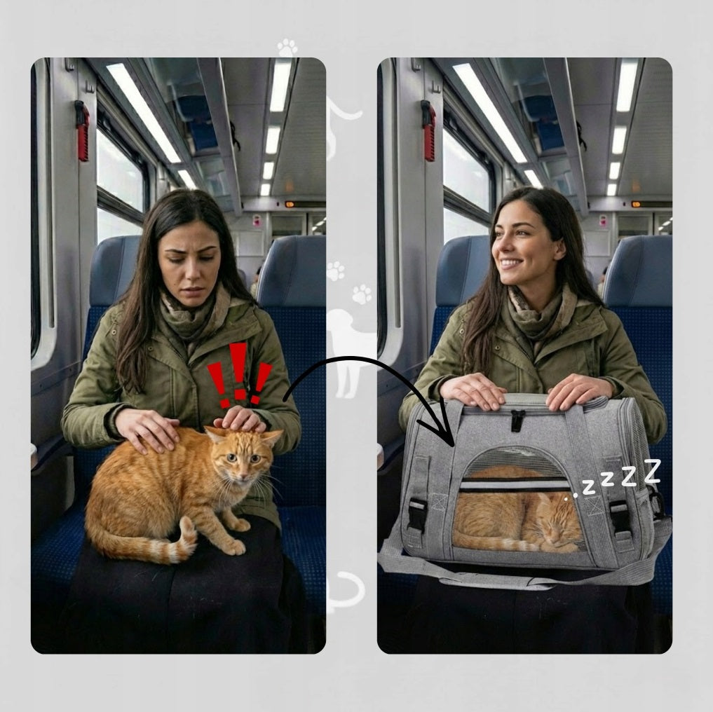 TRANSPORTER PET BAG CAT RABBIT FOR CAR TRAIN TRAVEL Size S/M